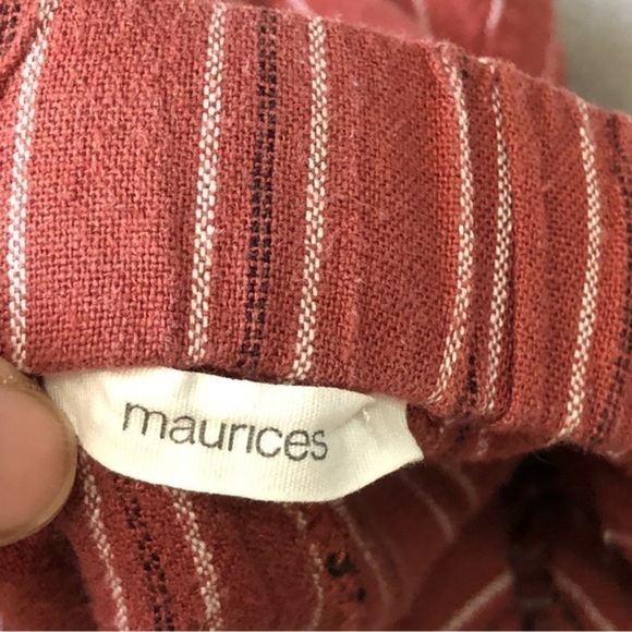 MAURICES Size XL Rust Loose Fit Striped Pants - Picture 5 of 6